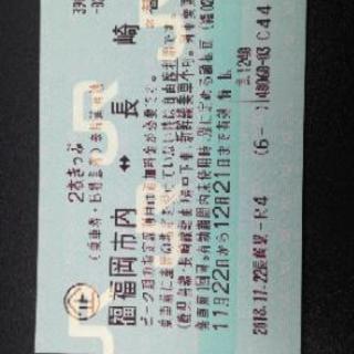 長崎 ─ 福岡市 カモメ切符(JR特急券＋乗車券) 1枚