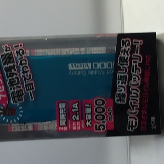 電池残量表示付き２ポートバッテリー5000　メタルターコイズ　電...