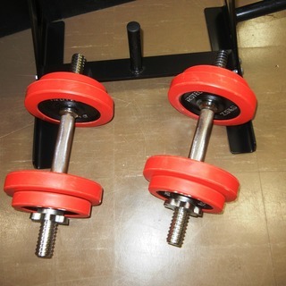 【ハンズクラフト博多店】アイロッテク　ダンベルセット　プレートツリー付き