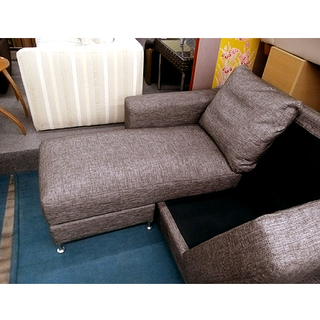 PayPay決済OK  札幌【キレイな3人掛け布製L字ソファ シェーズロング】幅206cm ファブリック ライトブラウン/茶系色 ソファー 本郷通店