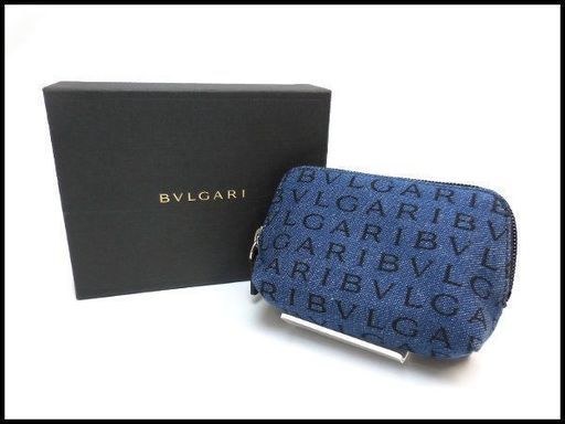 【美品】BVLGARI ブルガリ ロゴマニア ミニポーチ 化粧ポーチ アイコスケース