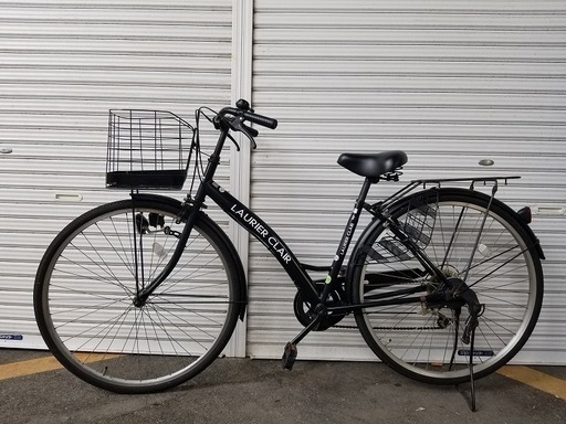 27インチ自転車　黒　シティサイクル