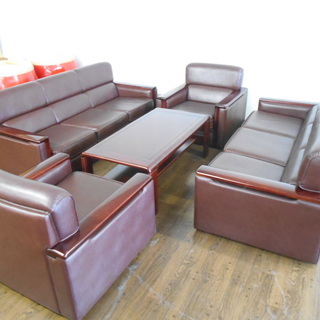 カリモク 合皮応接5点セット 『良品中古』【リサイクルショップサルフ】