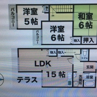 駐車場代付♬敷金礼金不要♬広めの3LDK♬