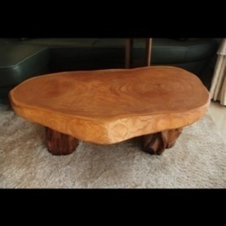 無垢材　コーヒーテーブル　ケヤキ木材