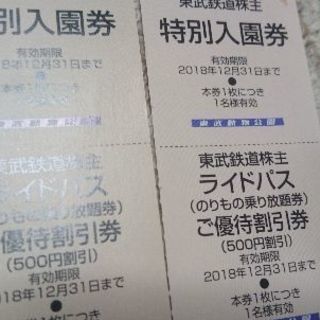 東武動物公園無料入園券3枚1500円！2018年12月31日まで...