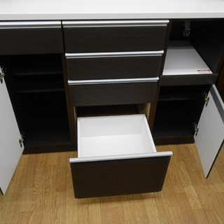 レンジボード キッチンボード 食器棚  キッチン収納 幅120×奥行51×高さ205 ダークブラウン 札幌市 清田区 平岡