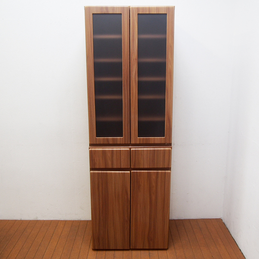 キッチンボード 食器棚 おしゃれ木目調 幅60 高さ180 cm (JA18)