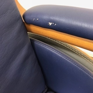 ☆直接限定☆ 車椅子　木製　レザー　ブルー　自走式