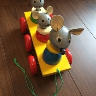 木製オモチャ★ネズミの列車★ベビー用オモチャ