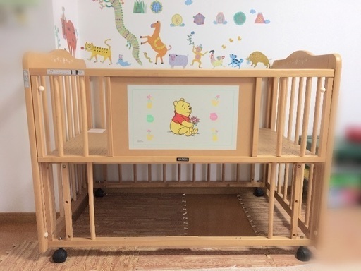 KATOJI カトージ ベビーベッド ナチュラル キャスター 開閉 02127 カトージ(KATOJI) ベビーベッド