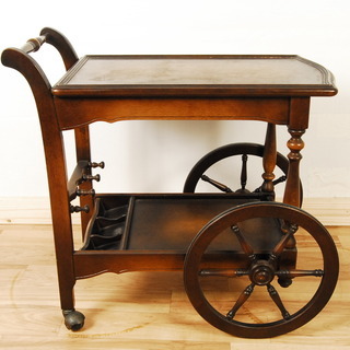 7516　飛騨残業　キツツキ　キッチンワゴン　アンティーク　引出付　アントレ