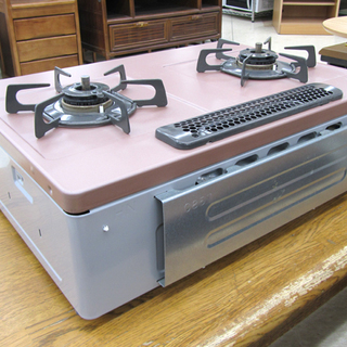 PayPay決済OK ハーマン/HARMAN ガステーブル（プロパンガス用左強火タイプ） ピンク G55ZVL