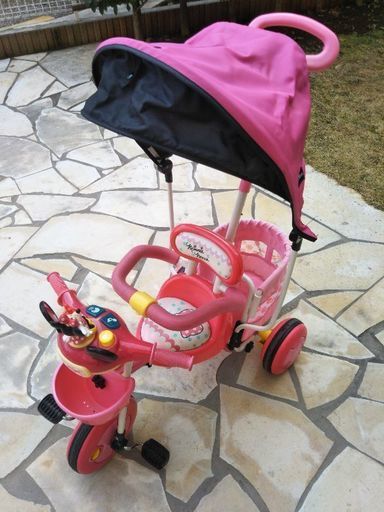 ☆彡三輪車　ミニーちゃん　シェード、カゴ付き☆彡