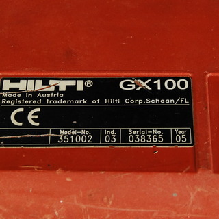 7520 HILTI GX100 ガス式鋲打機 ケース付 工具 ガス無 取扱説明書付