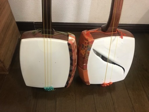 三味線 2棹セット＆その他 三味線 紫壇 中棹 丸打ち胴 破れ有り