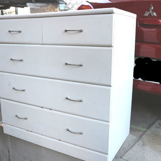 ニトリたんす4段 引き出し底補強 白ペンキで着色済み 内側はベージュ Macha 巽ヶ丘の収納家具 タンス 衣類収納 の中古あげます 譲ります ジモティーで不用品の処分