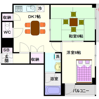 【マンションタワーサイド】1号タイプ！2ＤＫタイプ！インスタ映えの通天閣☆の画像