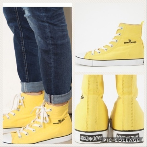 新品 ロデオクラウンズ 黄色 スニーカー 24センチ みぃ 筑西の靴 スニーカー の中古あげます 譲ります ジモティーで不用品の処分