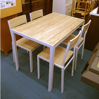 札幌 美品【フレンチカントリー 4人掛けダイニングセット】幅110cm