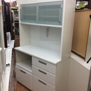 松田家具 食器棚 ホワイト ⭐️人気⭐️松田家具 2面レンジボード 食器棚 ホワイト