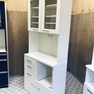 リサイクルサービス八光 田上店 配達・設置OK】エナメルホワイト食器棚