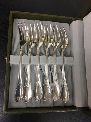 希少 美品 クリストフル マルリー サラダフォーク 6点 新品］ Christofle クリストフル MARLY サラダフォーク 美品 希少