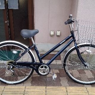 MAGNIFAS 26吋 シティサイクル 外装6段/LEDオート/ブルーｘシルバー