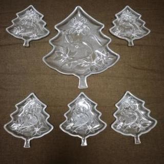 【美品】クリスマスオードブル皿6点セット(日本製)