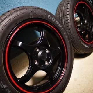 【最終値下げ　更に下げました】15インチ 5J+45  P.C.D100 4穴　タイヤホイール4本セット