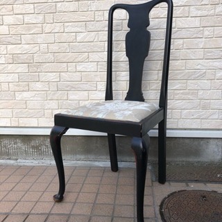 明朝風 ヴィンテージチェア 艶消し黒色のクラシカルデザイン 椅子...