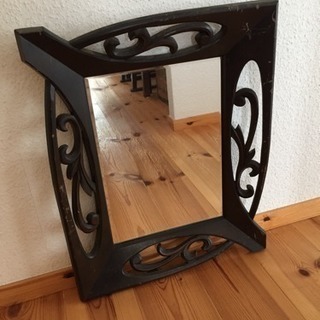 アンティーク レトロ 木枠の鏡