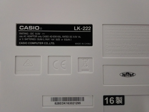 CASIO/カシオ　光ナビゲーションキーボード　LK-222