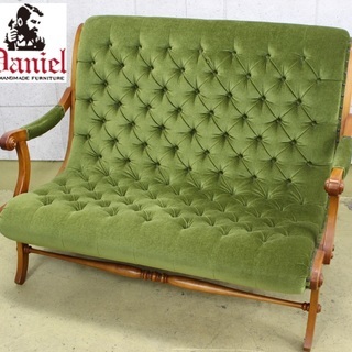 R21)ダニエル DANIEL 最高級 Boot ブーツ 2Pソファ/ラブシート グリーン