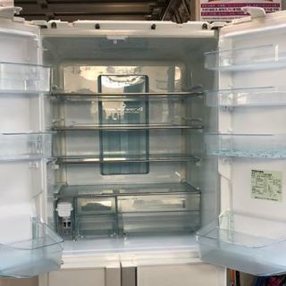 （中古）6ドア　冷蔵庫　東芝　GR-W45FS(W)　電動タッチオープ&オートクローズ