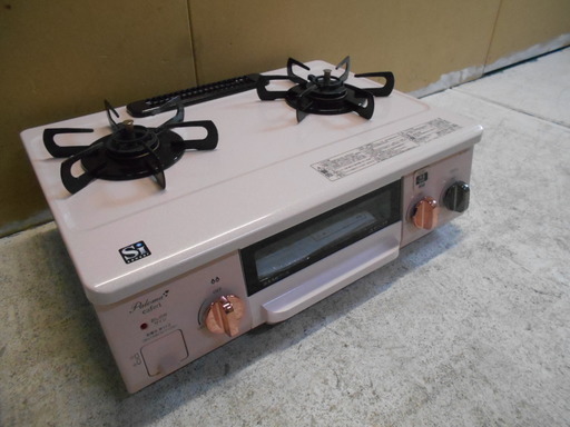 パロマ　ガステーブル　ＬＰガス　IC-33BP-R『良品中古』ピンク色【リサイクルショップサルフ】