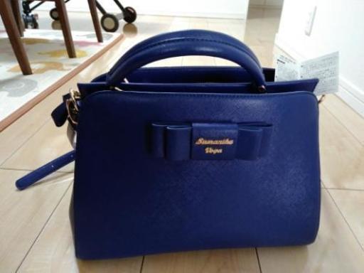 【中古品】値下げ!!サマンサベガショルダーバック青