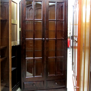 北海道民芸家具 本棚 棚板をガラスに改良済! キャビネット/飾り棚にも 西宮の沢 