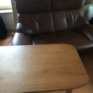 カリモク2Pハイバックソファー、ウニコテーブル