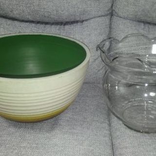 ガラス製金魚鉢、軽量(樹脂製)睡蓮鉢