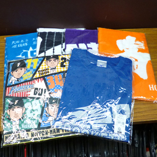 新品 日ハム グッズ フェイスタオル×4枚、Tシャツ×2枚 計6...