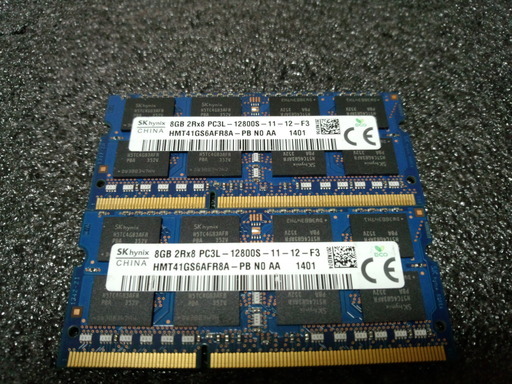 SKhynix 16GB DDR3 PC3L-12800S 8GBx2 ①  ノートPC用メモリ