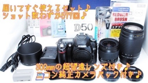 ★S数わずか577回★ビギナーに超おすすめ★300mm超望遠★ニコン Nikon D50 ゆうパック代引き発送♪送料、代引き手数料無料♪
