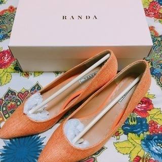 新品 RANDA オレンジ パンプス 24.5cm