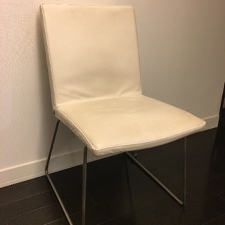 Bo concept ホワイトレザーチェア/椅子/ダイニングチェ...