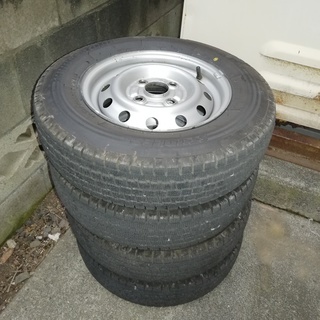 145R12 6PR LT ホイール付きスタッドレス 2018年製 4本