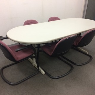 会議テーブル、椅子5脚セットで
