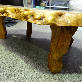 【天然木の座卓】瘤杢 一枚板◎ 天然木 一枚板無垢材 瘤杢 玉杢 座卓テーブル/厚さ