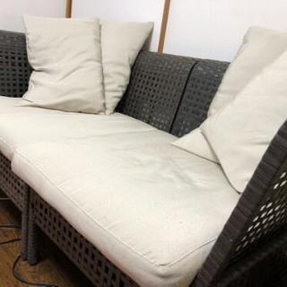 IKEAソファーセット（新しい座布団、クッション付き）
