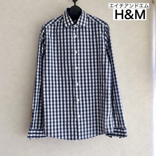 H&M チェック柄 襟付き長袖シャツ